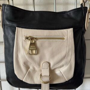 STEVE MADDEN Black and Cream Crossbody/ Shoulder Bag